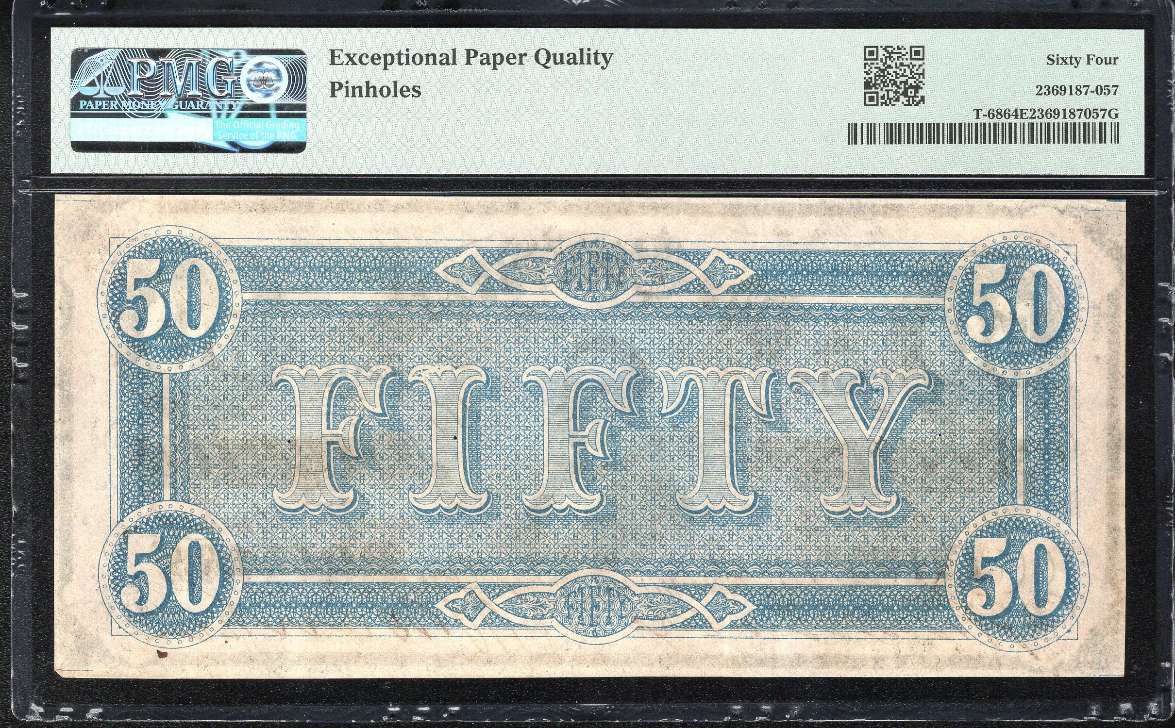 T-66 1864 $50 CONFEDERATE CURRENCY PMG 64 CIVIL WAR  72015