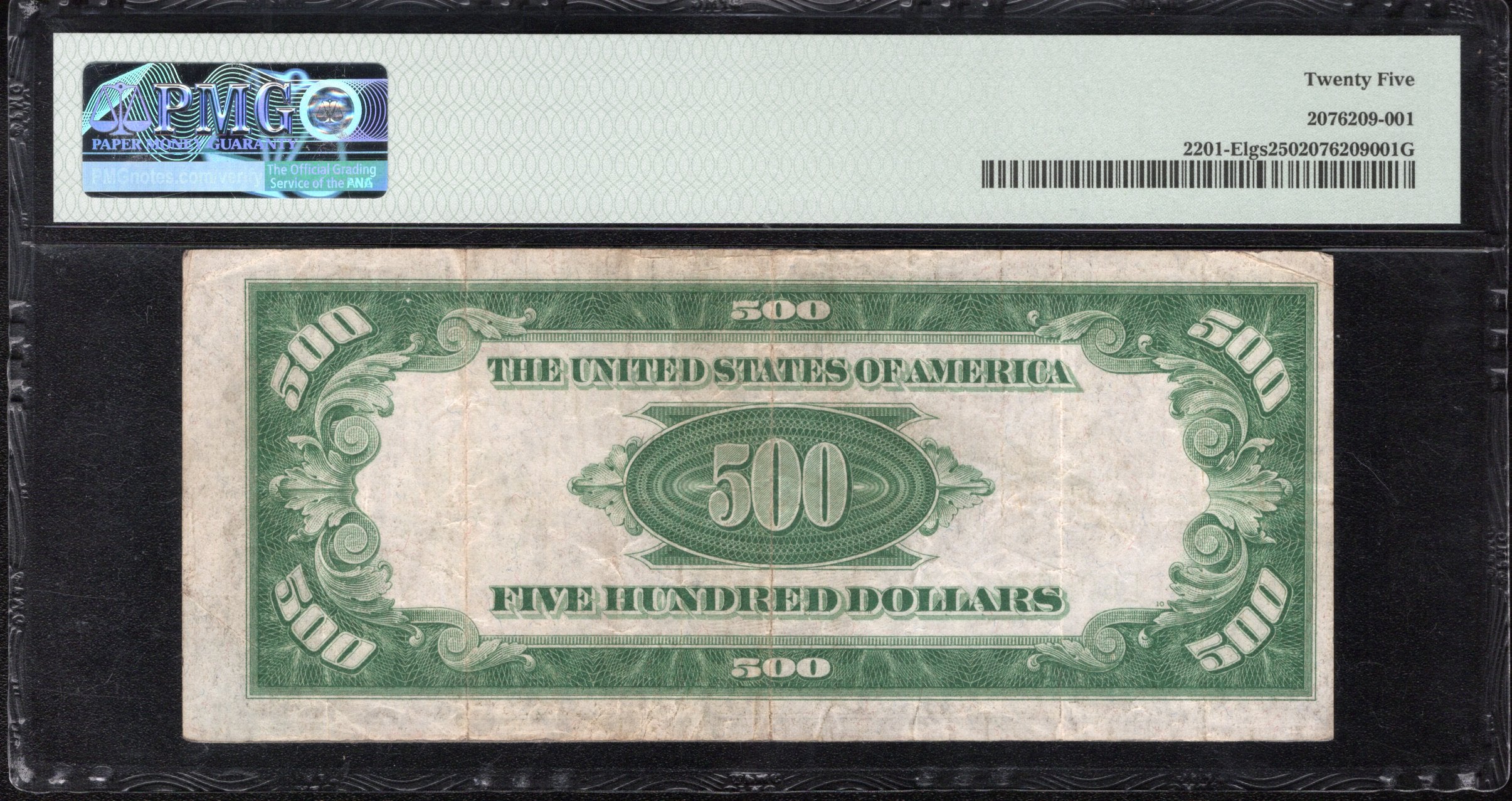 1934 $500 LGS FIVE HUNDRED DOLLAR BILL RICHMOND FRN PMG 25 Fr 2201-E 09072