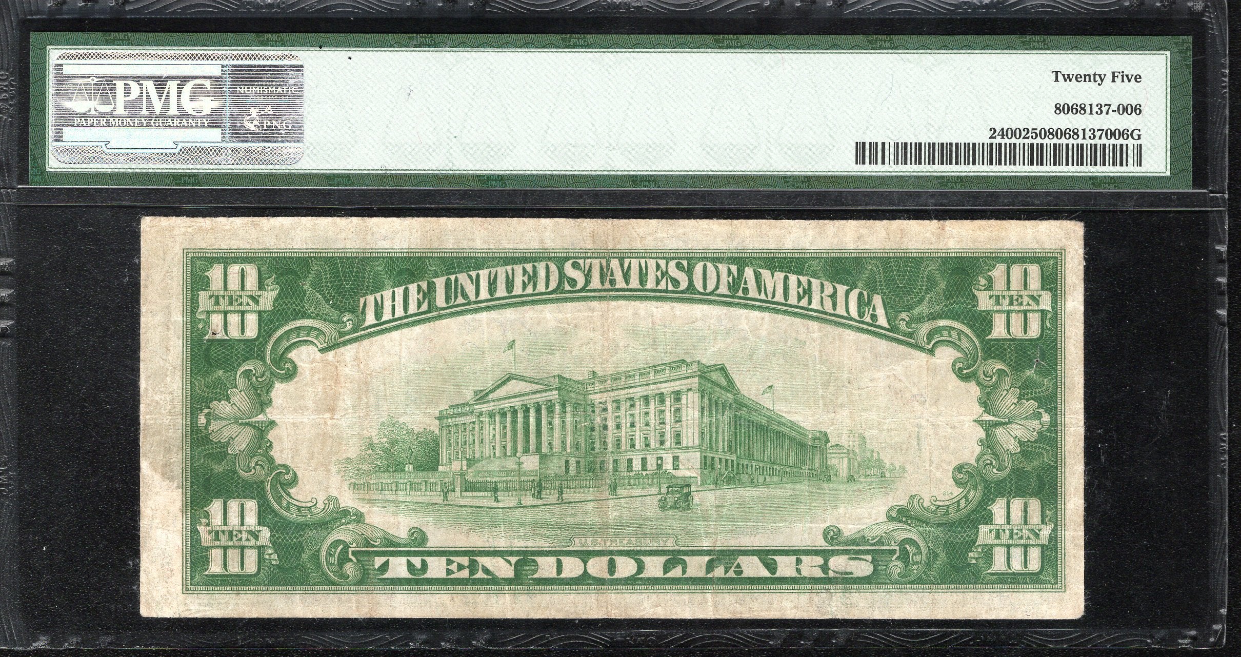 1928 $10 GOLD CERTIFICATE PMG 25  Fr 2400 56097