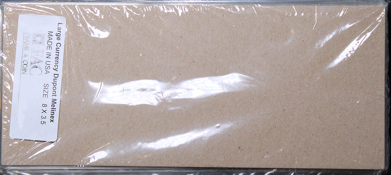(100) DUPONT MELINEX LARGE SIZE CURRENCY HOLDERS NO LIP MYLAR BANKNOTE SLEEVES