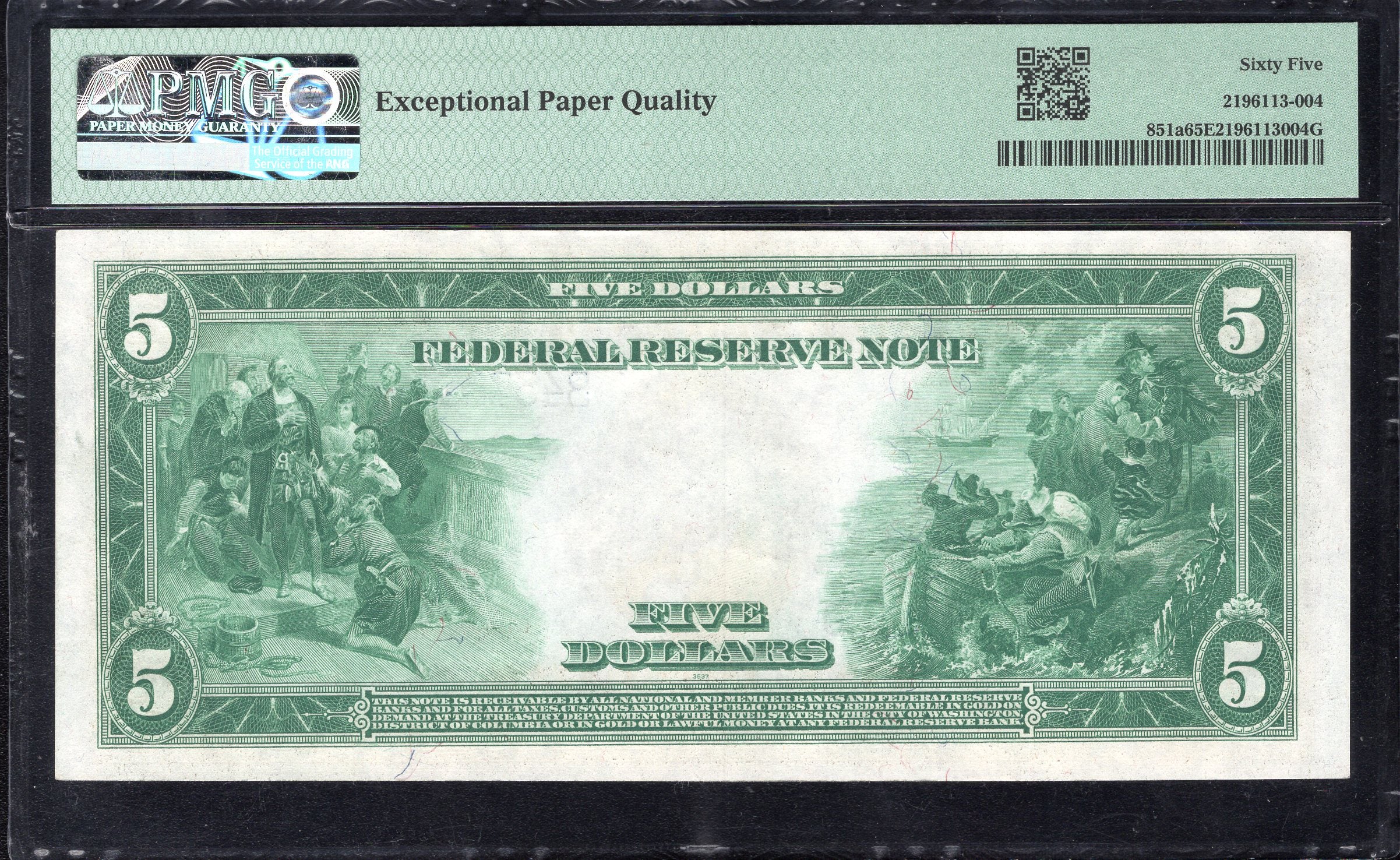 1914 $5 NEW YORK FRN FEDERAL RESERVE NOTE PMG 65 EPQ Fr 851a 85113