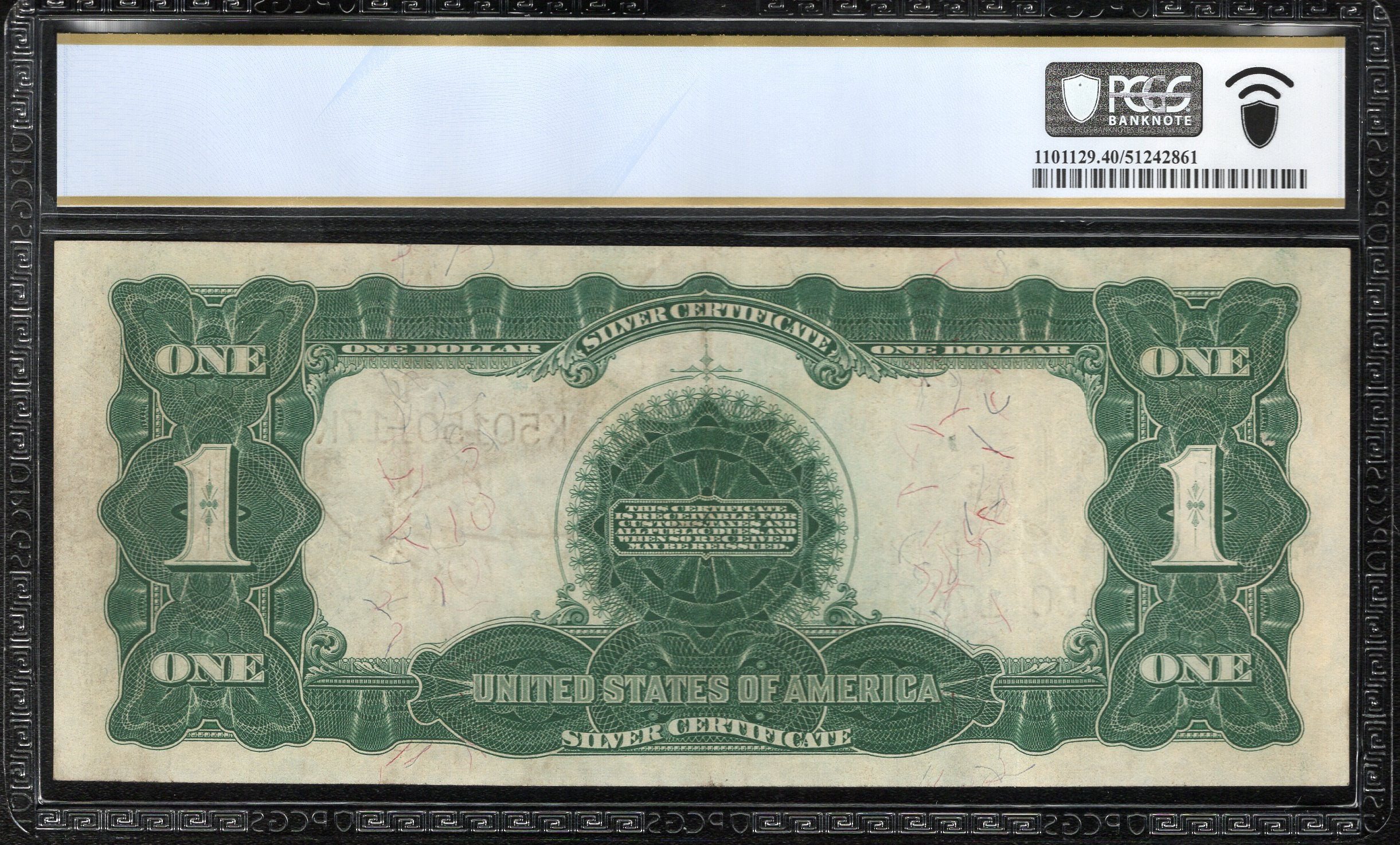 1899 $1 SILVER CERTIFICATE BLACK EAGLE PCGS 40 Fr 232 50117
