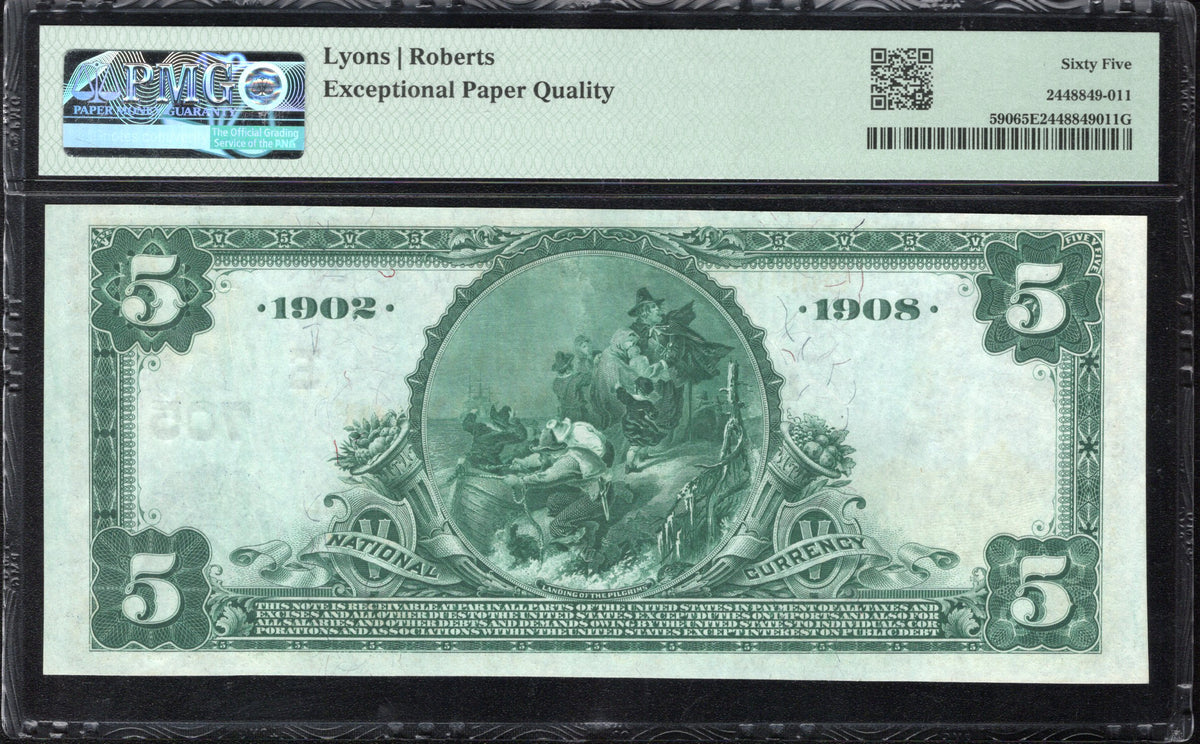 1902 $5 PITTSBURGH, PA NATIONAL BANK NOTE PMG 65 EPQ  15122