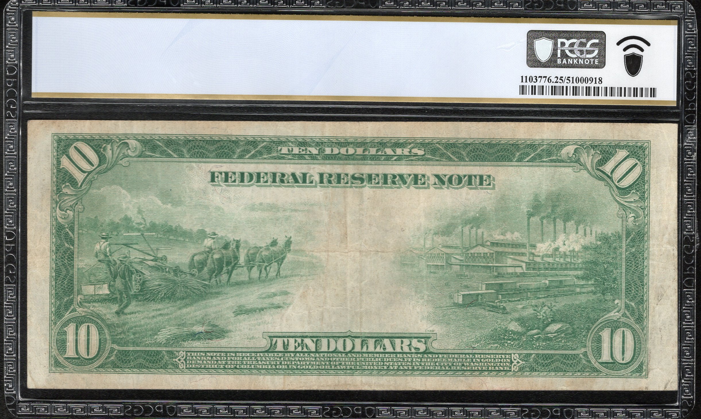 1914 $10 ATLANTA STAR FEDERAL RESERVE NOTE FRN PCGS 25 Fr 927A* 96124
