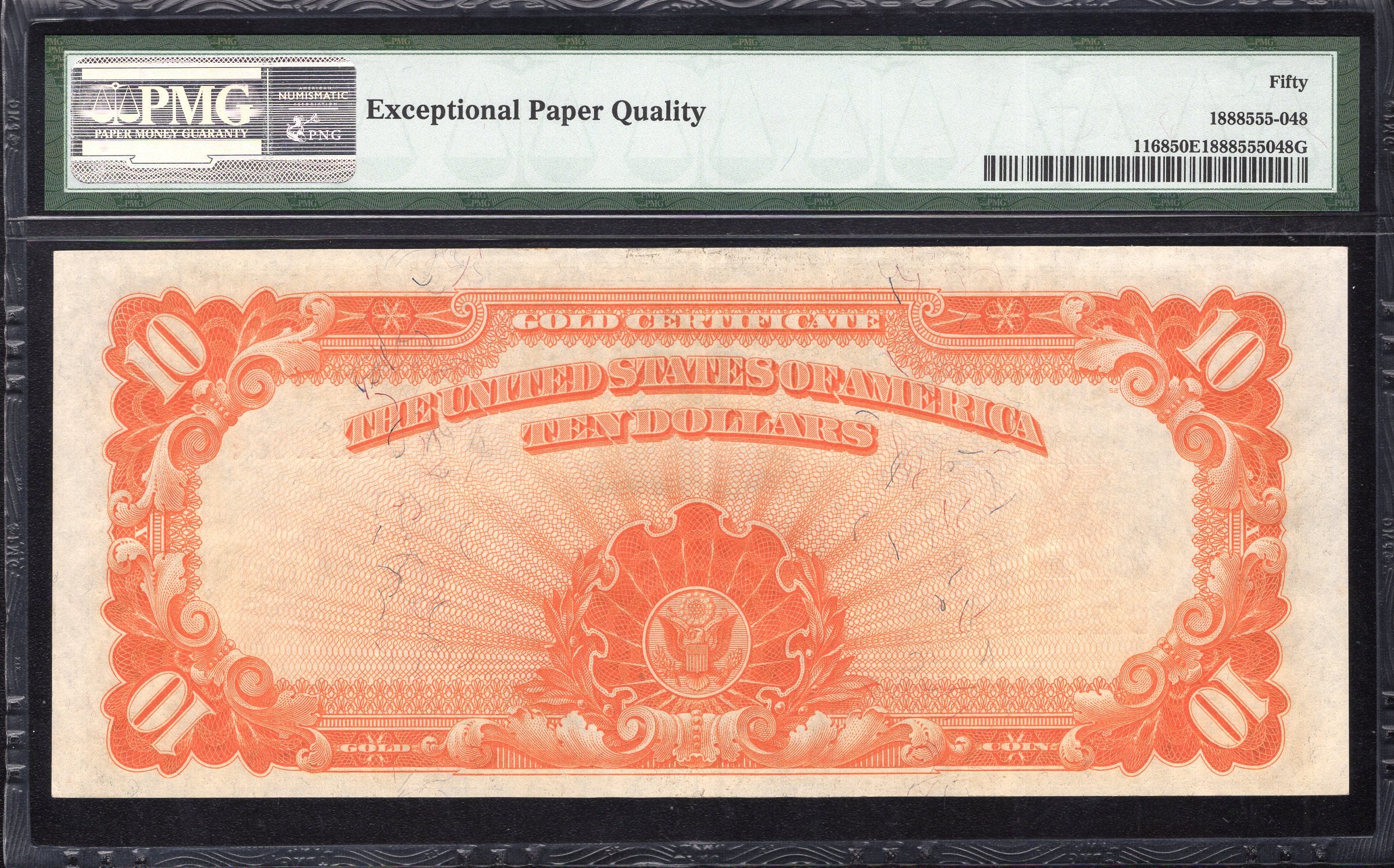 1907 $10 GOLD CERTIFICATE "HILLEGAS" PMG 50 EPQ Fr 1167 94688