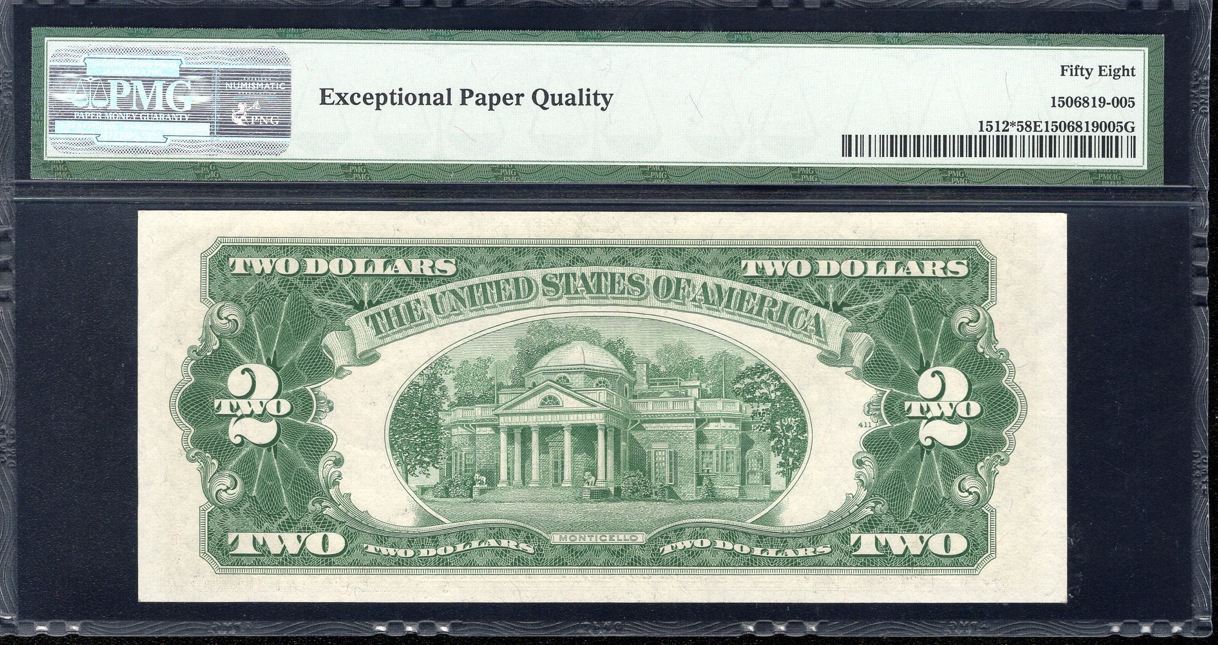 1953-C $2 LEGAL TENDER STAR REPLACEMENT RED SEAL PMG 58 EPQ Fr 1512* 43194