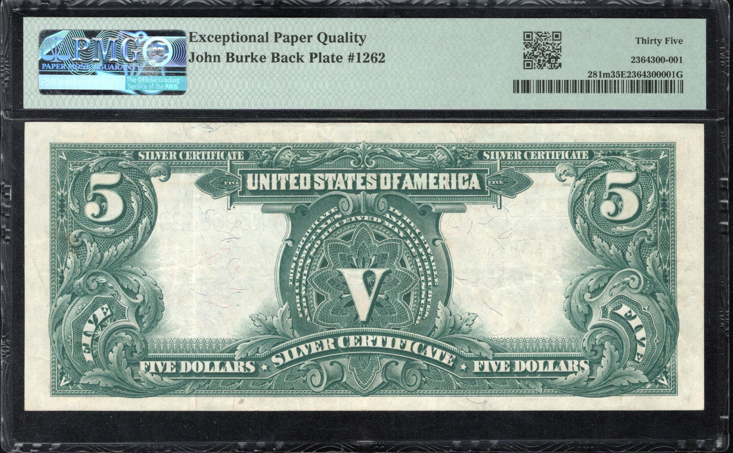 1899 $5 SILVER CERTIFICATE CHIEF PMG 35 EPQ Fr 281 Mule 84293