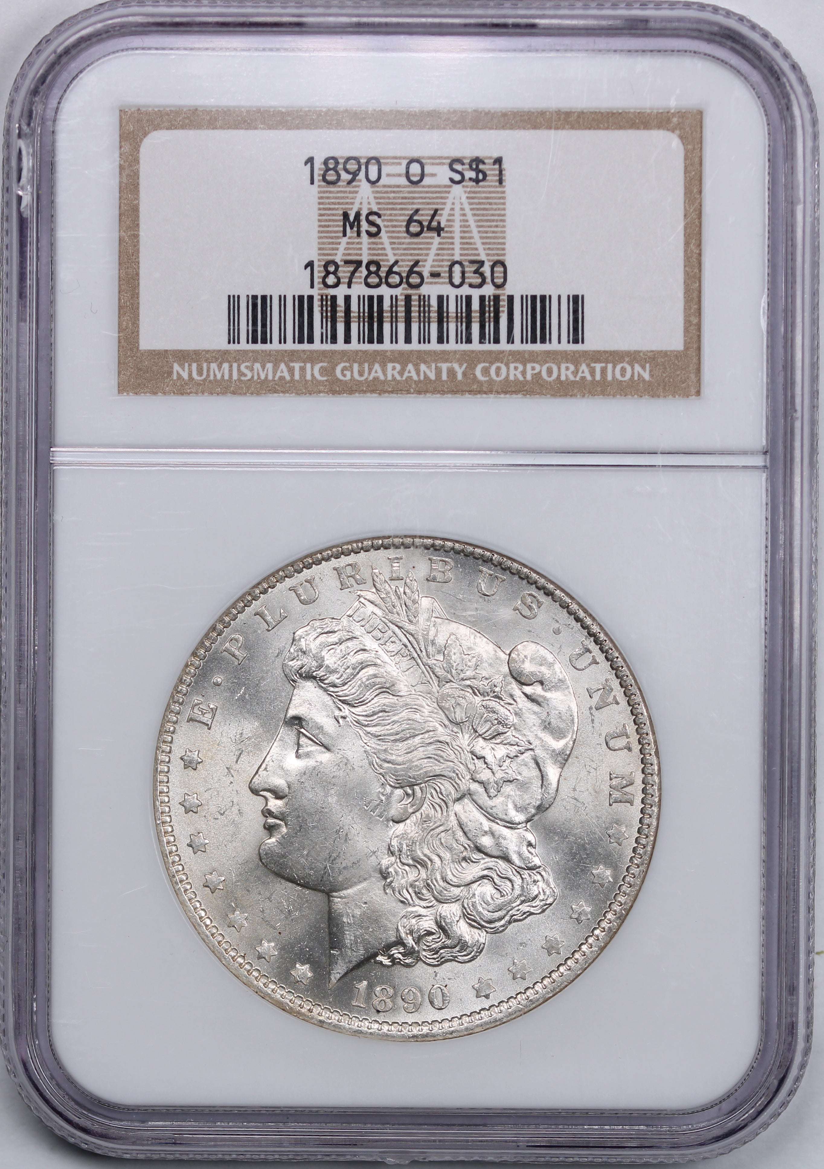 1890-O $1 MORGAN SILVER DOLLAR NGC MS64 NEW ORLEANS 66030