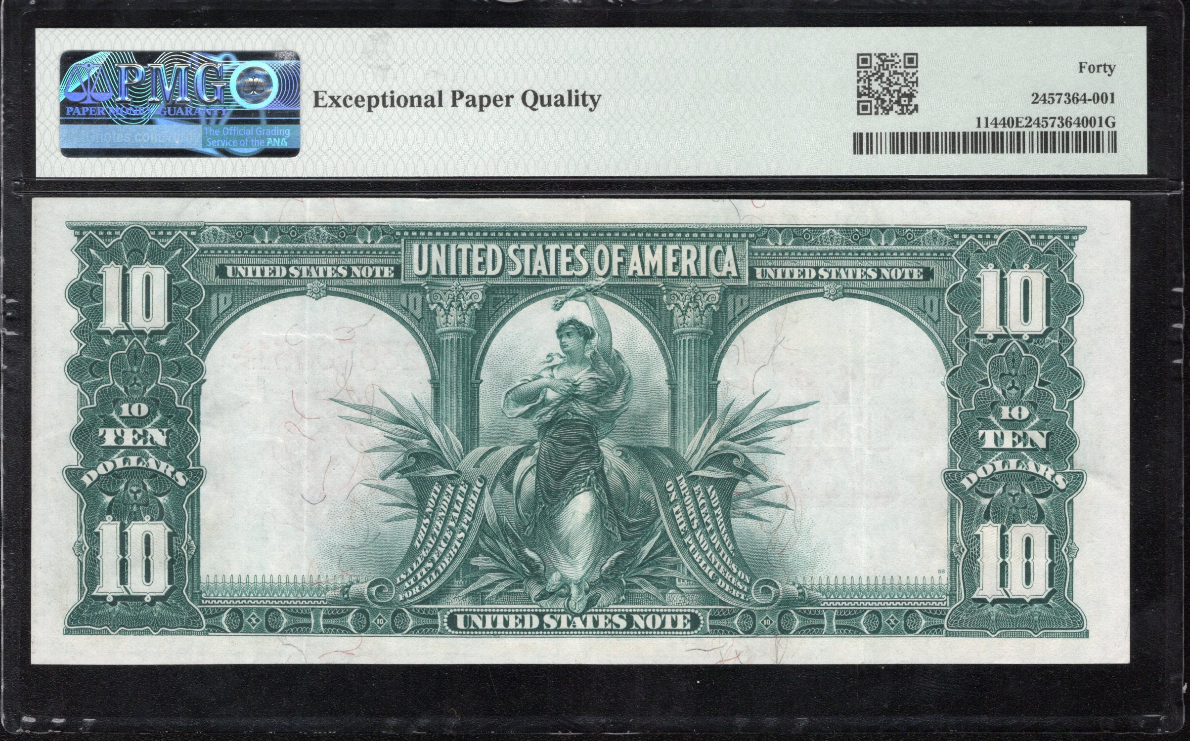 1901 $10 Legal Tender Bison Note PMG 40 EPQ Fr 114 30351