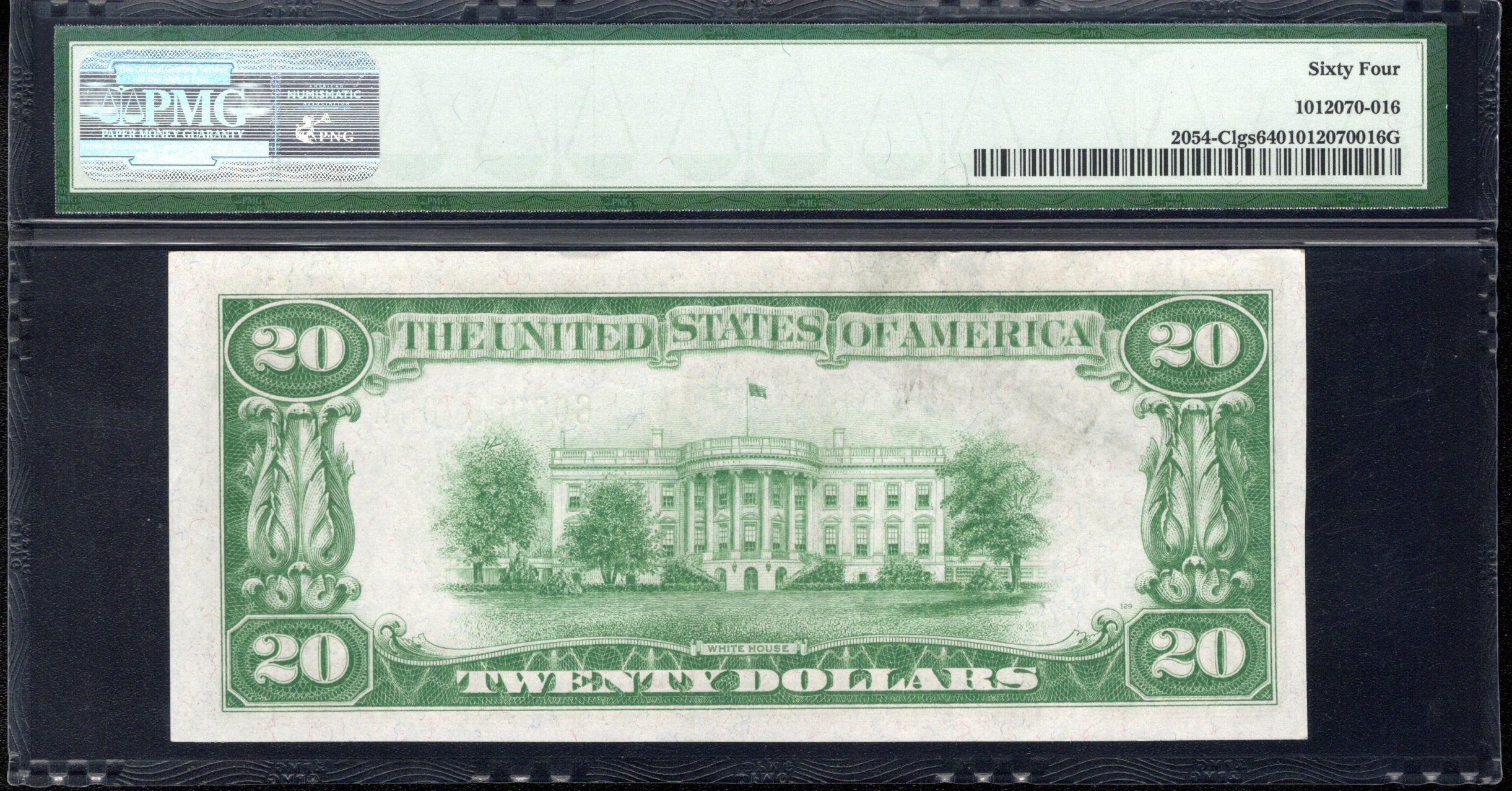 1934 $20 PHILADELPHIA FRN LIGHT GREEN SEAL PMG 64 Fr 2054-C LGS 88403