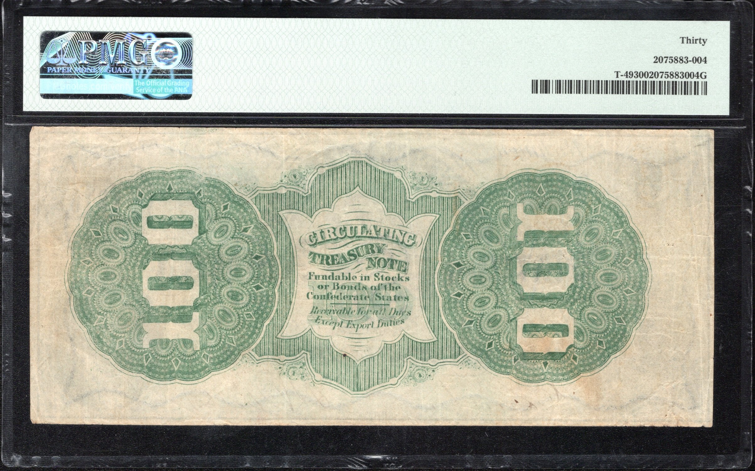 T-49 1862 $100 CONFEDERATE CURRENCY PMG 30 LUCY PICKENS CIVIL WAR 6426