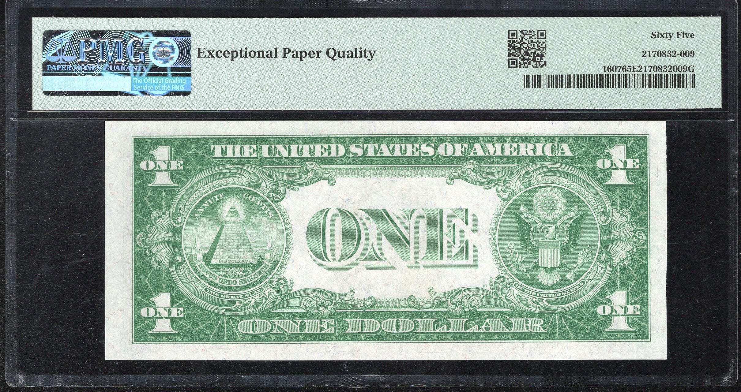 1935 $1 SILVER CERTIFICATE PLAIN A-A Block Fr 1607 PMG 65 EPQ 11447