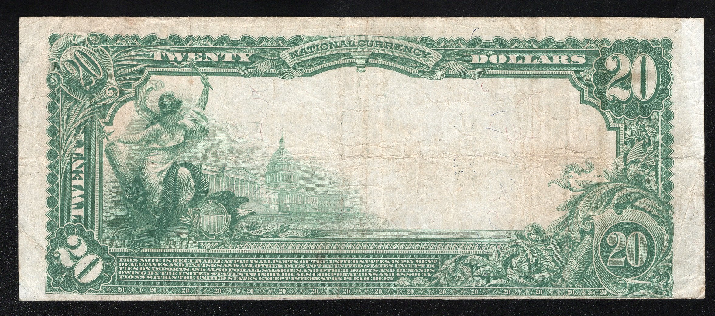 1902 $20 SHERMAN, TX NATIONAL BANK NOTE GRAYSON COUNTY TEXAS 58465