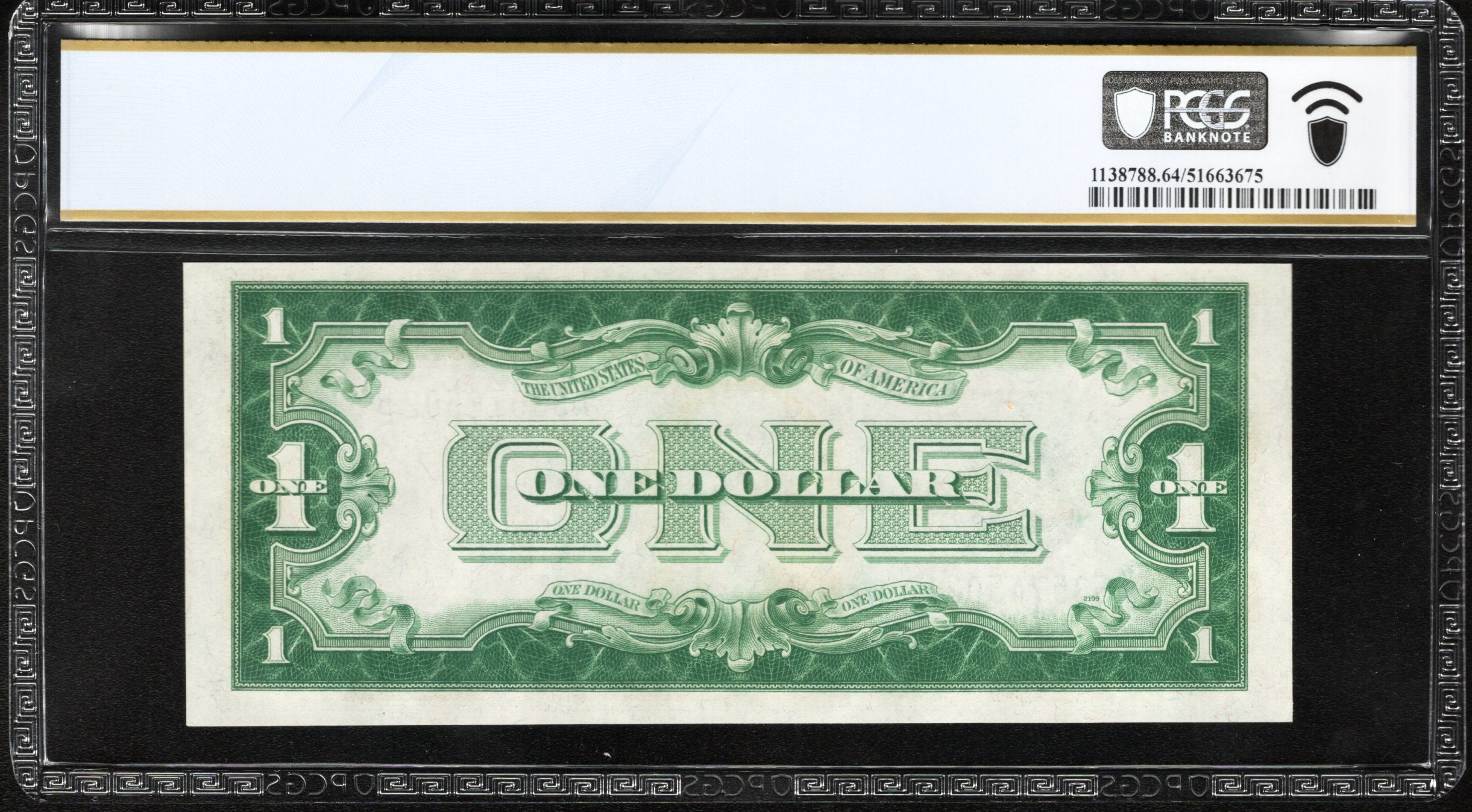 1928-B $1 SILVER CERTIFICATE FUNNY BACK PCGS 64 PPQ Fr 1602 74502