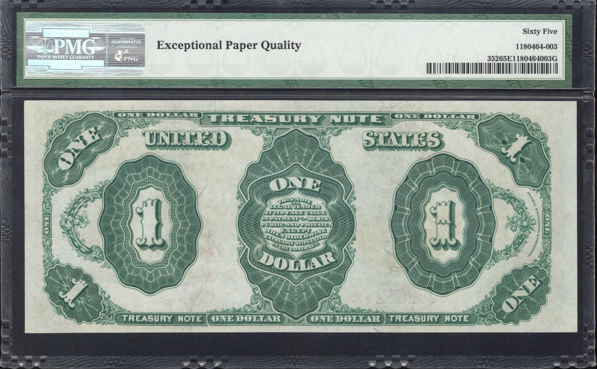 1891 $1 TREASURY NOTE "STANTON" PMG 65 EPQ Fr 352 20527
