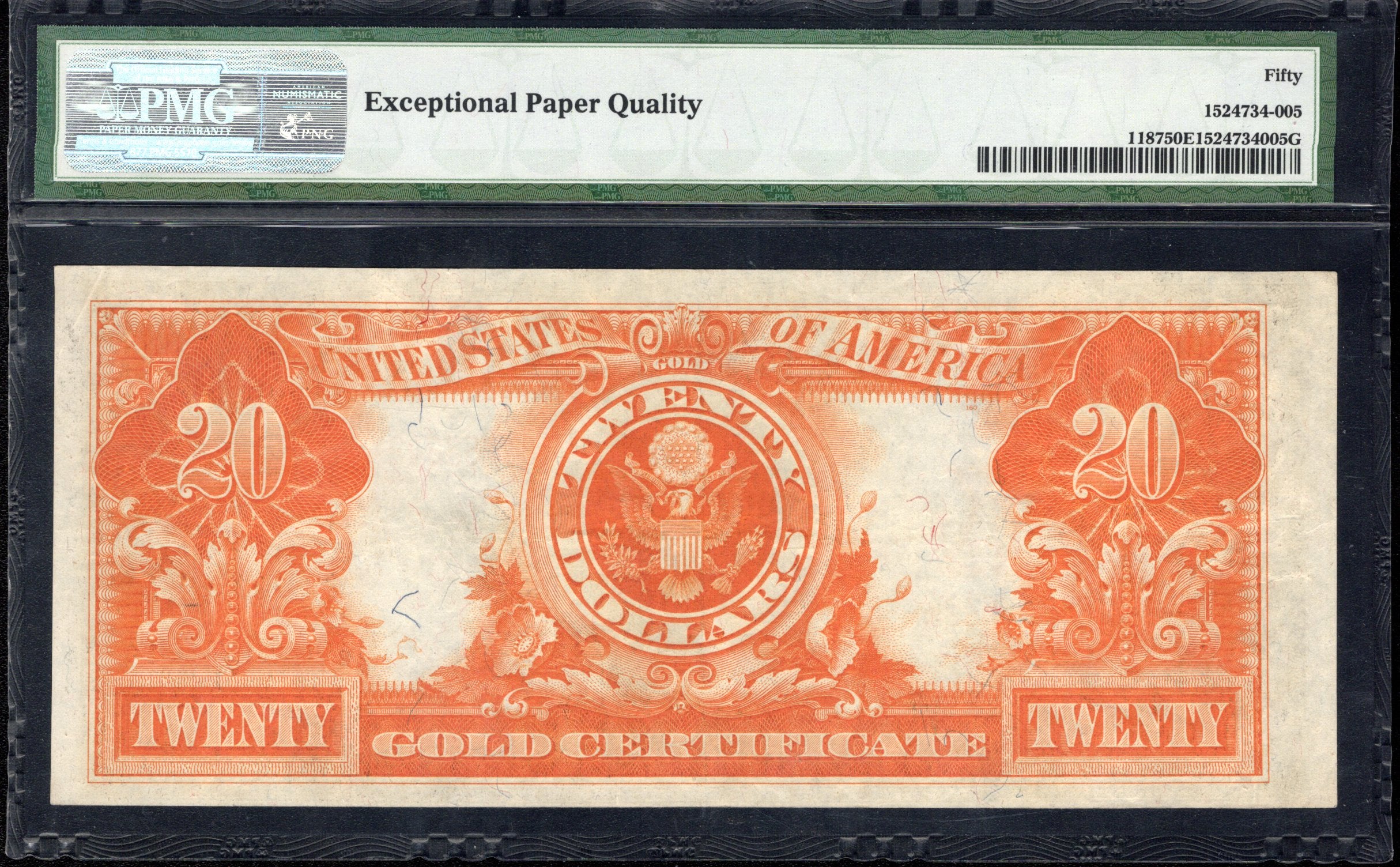 1922 $20 GOLD CERTIFICATE PMG 50 EPQ Fr 1187 53542