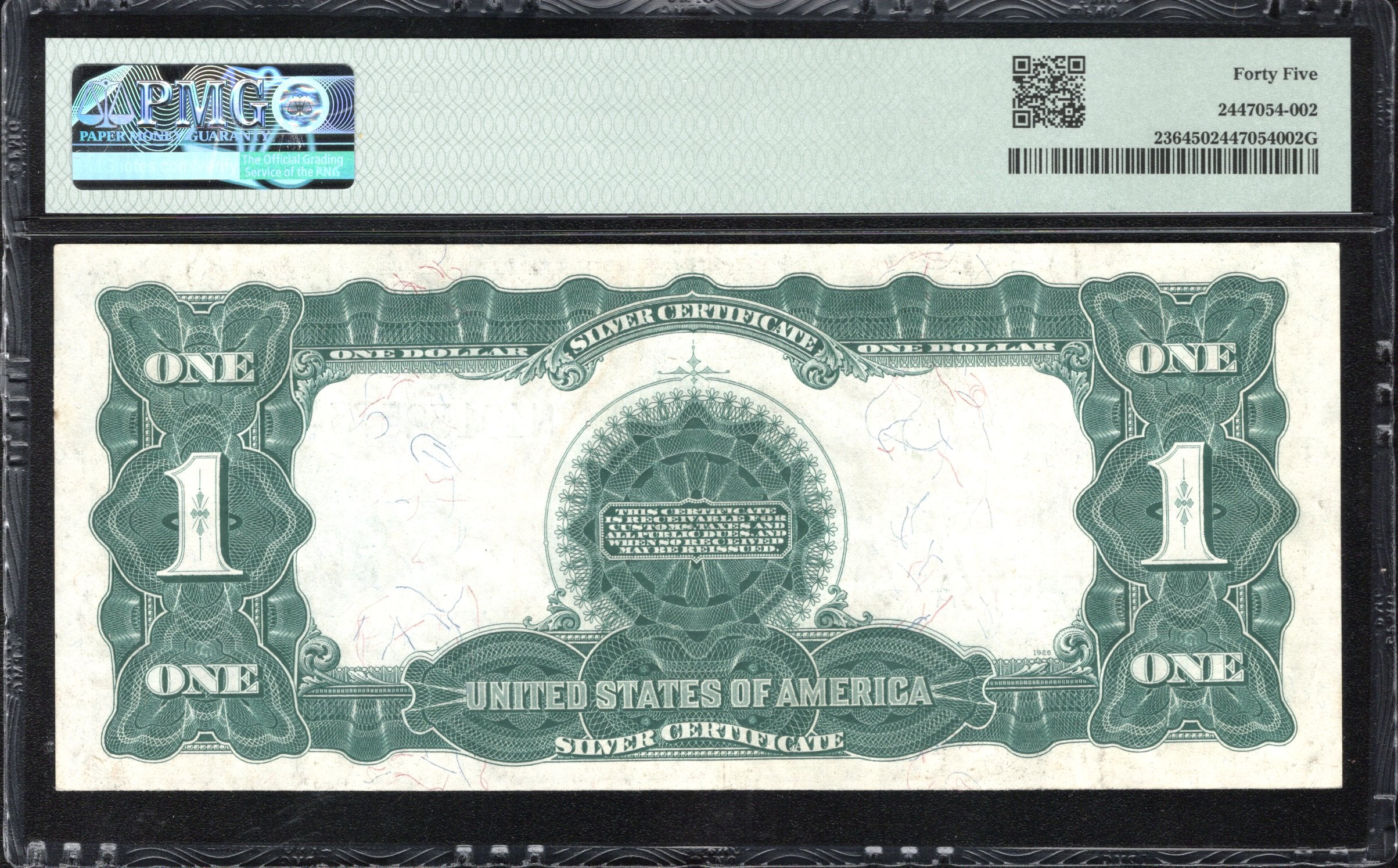 1899 $1 SILVER CERTIFICATE BLACK EAGLE PMG 45 Fr 236 52573