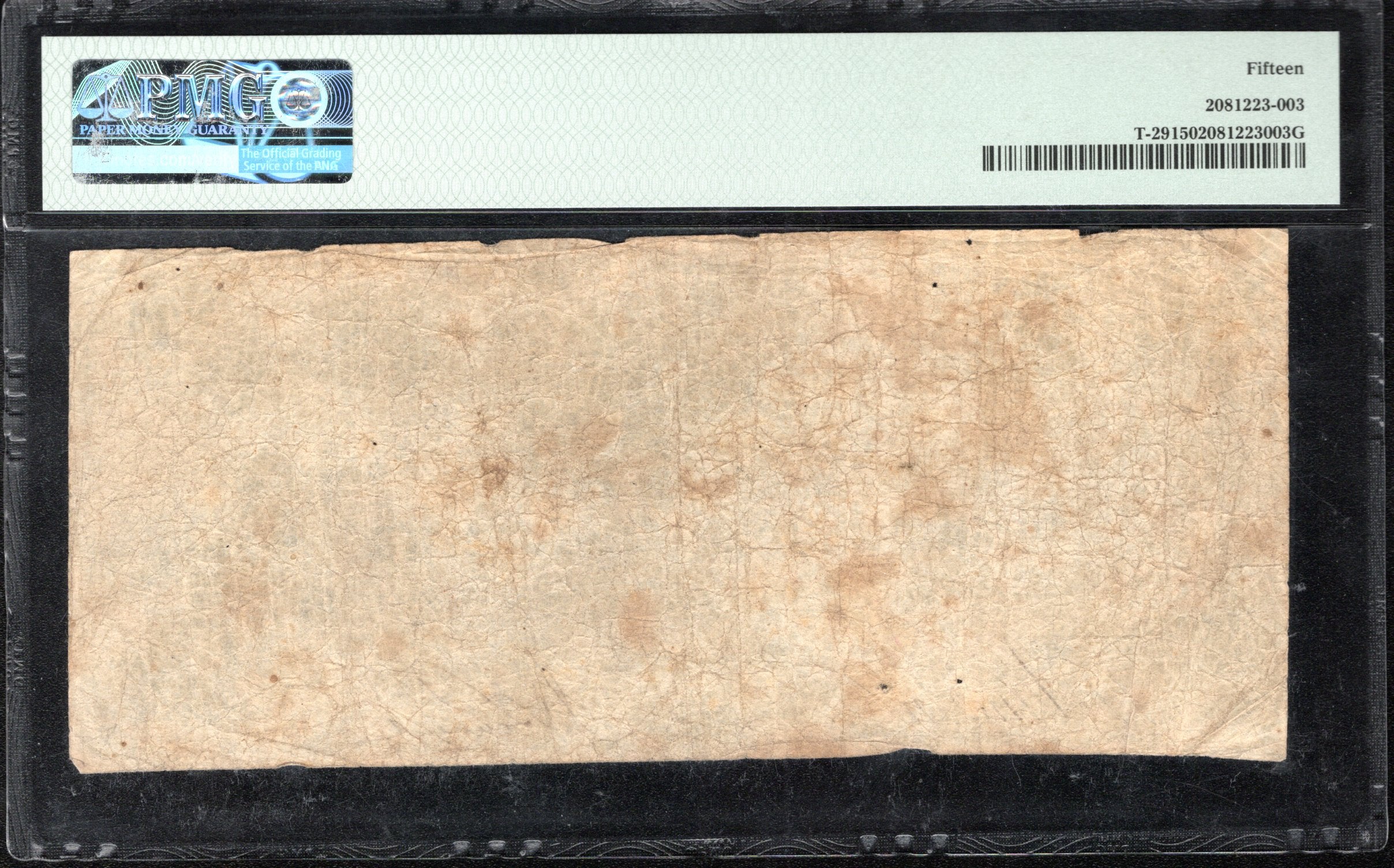 T-29 1861 $10 CONFEDERATE CURRENCY PMG 15 CIVIL WAR NOTE 4591