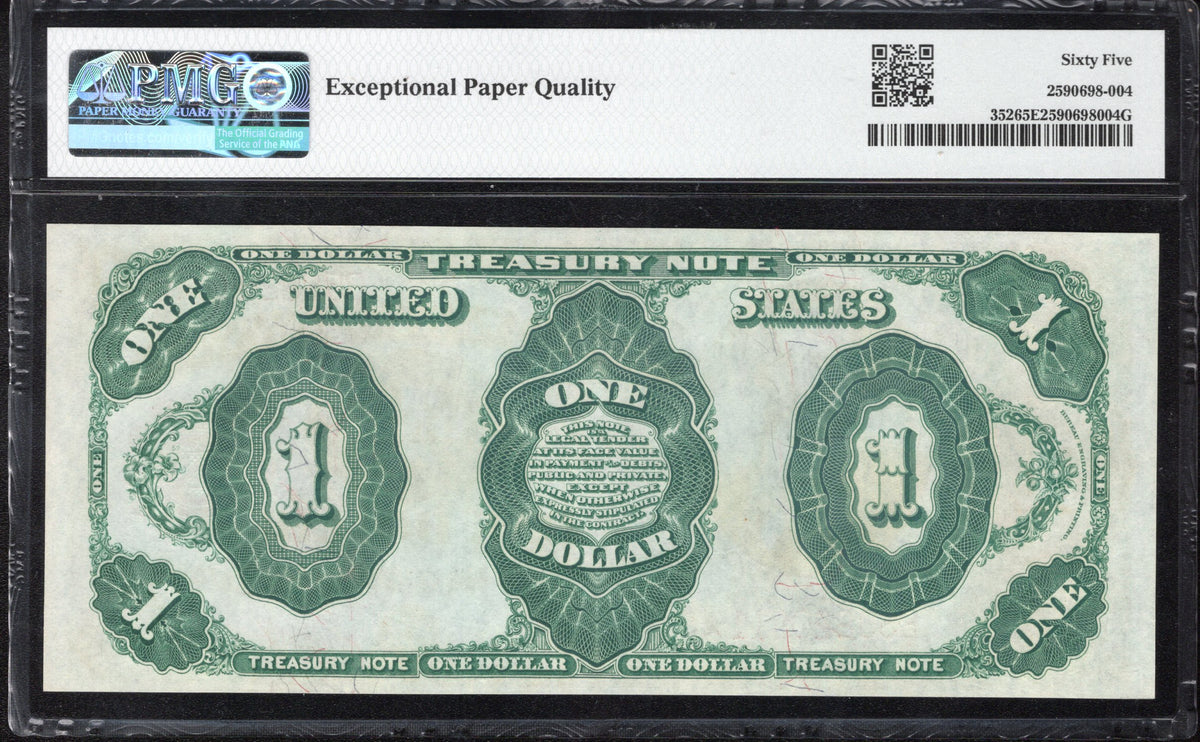 1891 $1 TREASURY NOTE "STANTON" PMG 65 EPQ Fr 352 20611