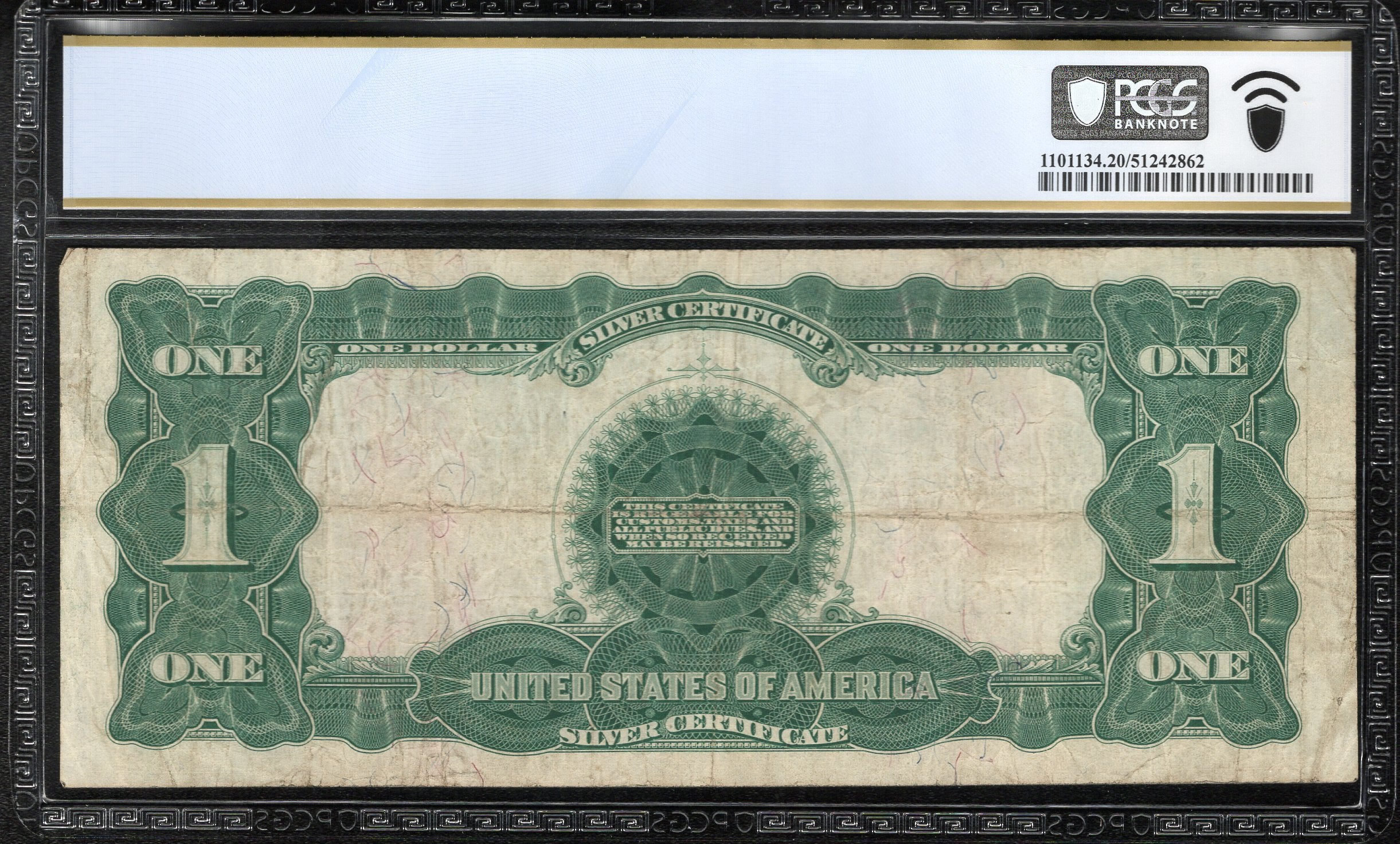 1899 $1 SILVER CERTIFICATE BLACK EAGLE PCGS 20 FR 233 47646