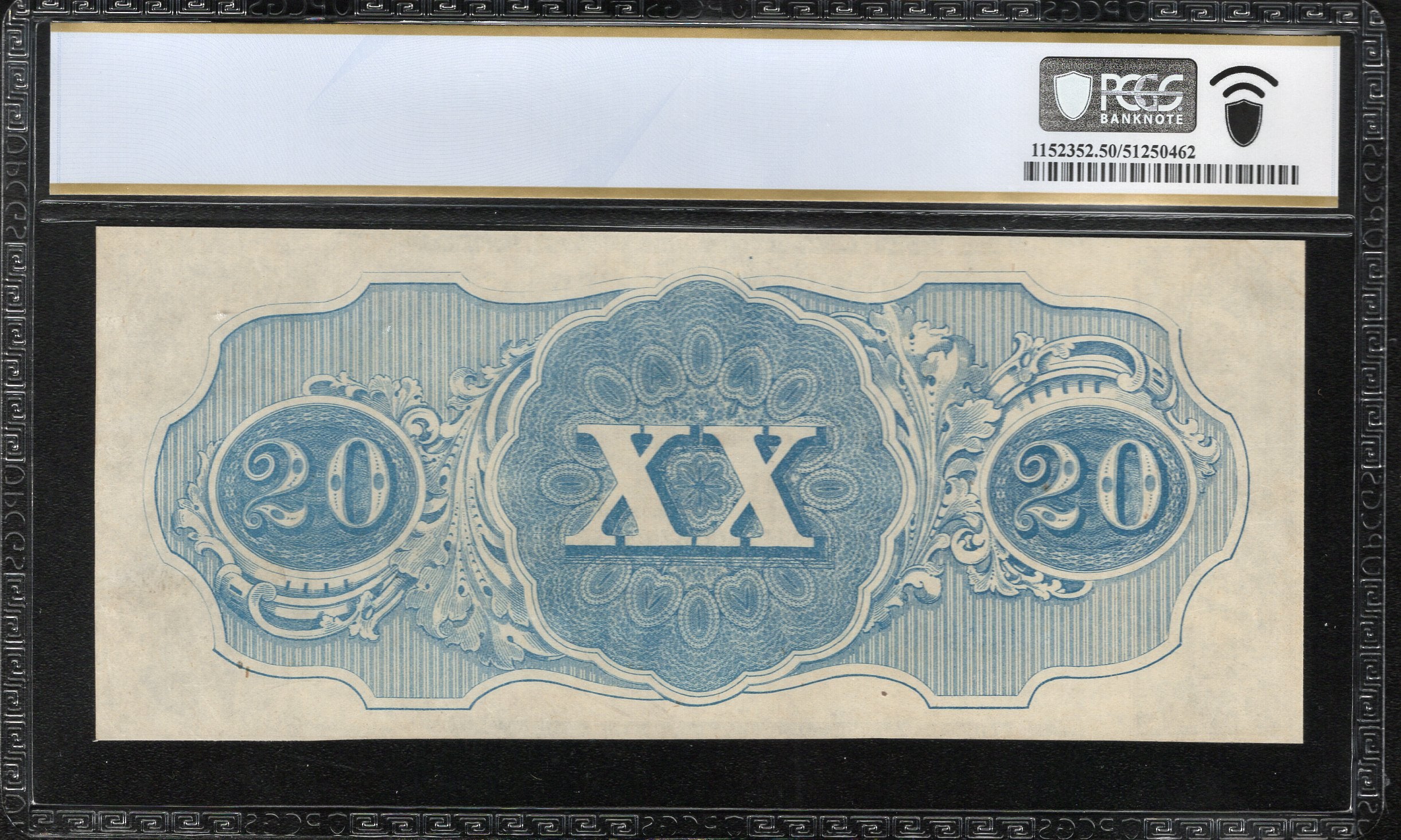 T-51 1862 $20 CONFEDERATE CURRENCY PCGS 50 CIVIL WAR 10707