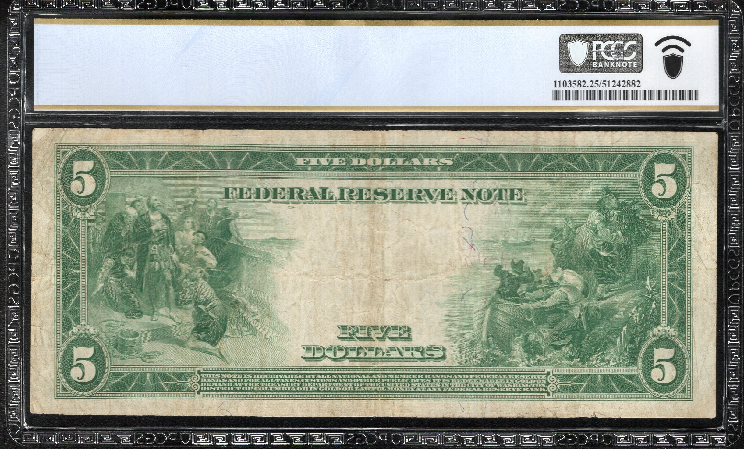 1914 $5 DALLAS FRN FEDERAL RESERVE NOTE PCGS 25 Fr 887a 67741