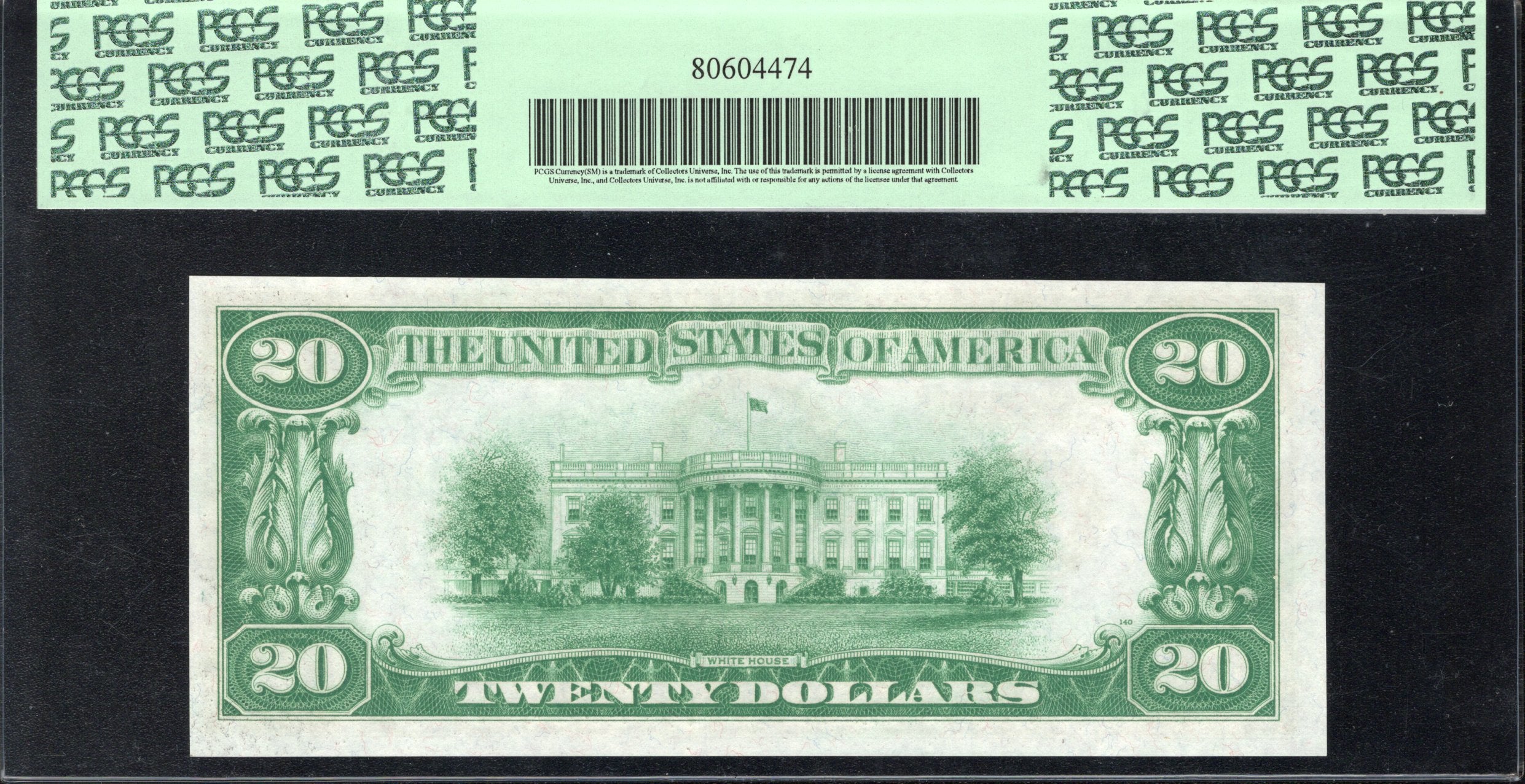 1928 $20 CLEVELAND NUMERICAL FRN Federal Reserve Note PCGS 63 PPQ Fr 2050-D 8746