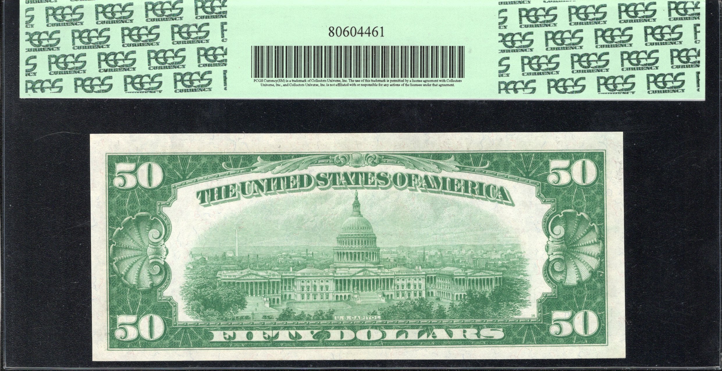 1928 $50 CLEVELAND NUMERICAL FRN Federal Reserve Note PCGS 58 Fr 2050-D 53778