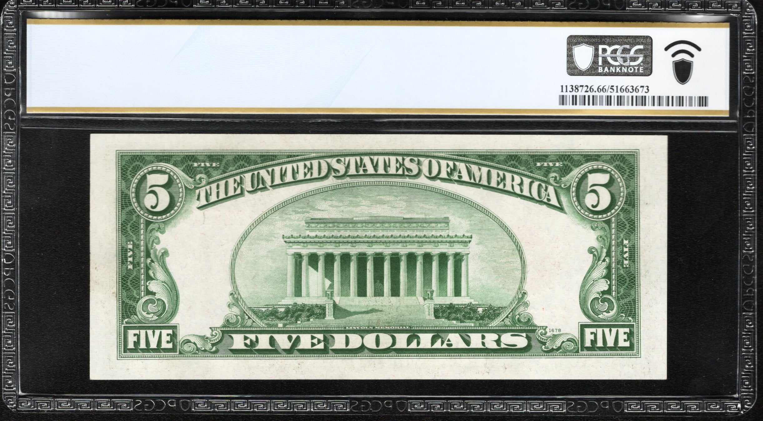 1928-E $5 LEGAL TENDER NOTE PCGS 66 PPQ RED SEAL FIVE DOLLAR BILL Fr 1530 21827