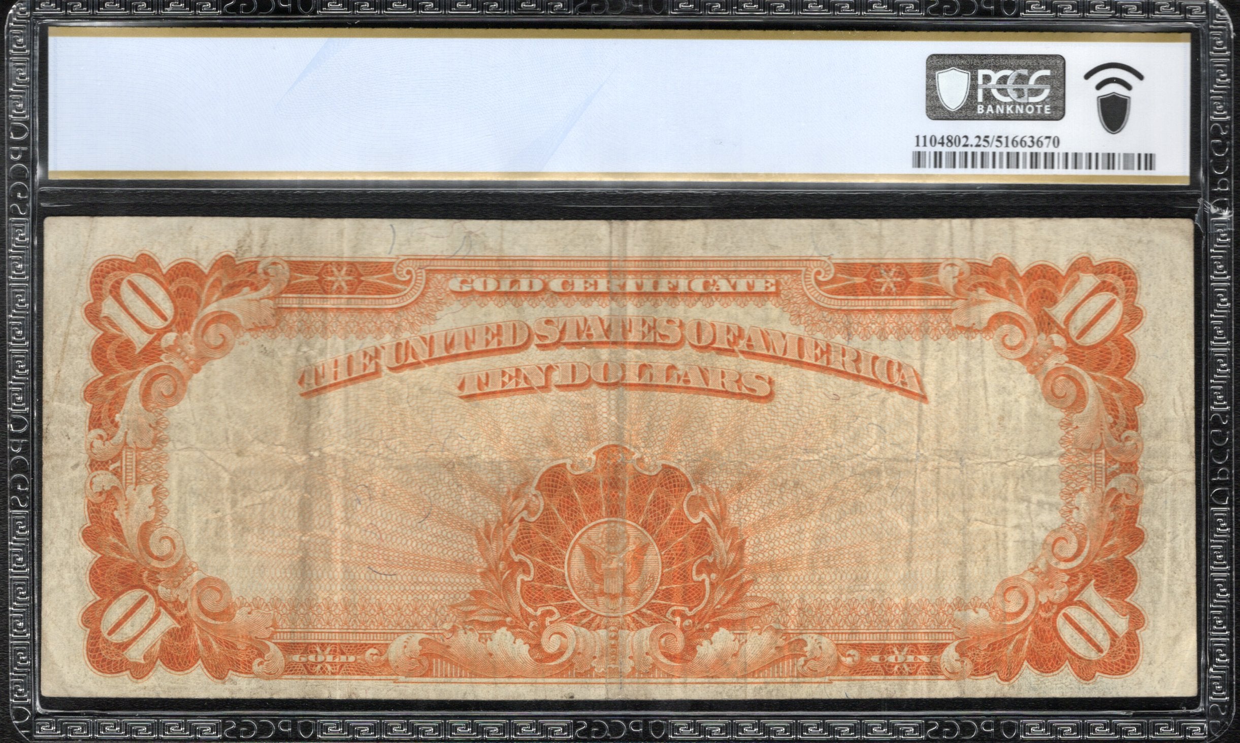 1922 $10 GOLD CERTIFICATE "HILLEGAS" PCGS 25 TEN DOLLAR BILL Fr 1173 20836