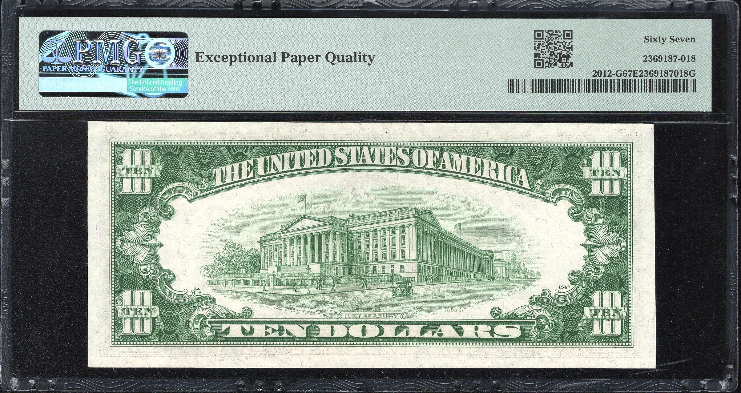 1950-B $10 CHICAGO FEDERAL RESERVE NOTE FRN PMG 67 EPQ Fr 2012-G 03851