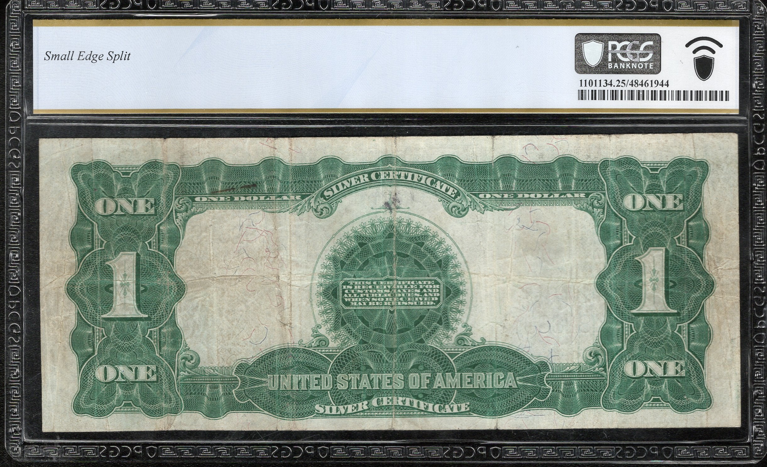 1899 $1 SILVER CERTIFICATE BLACK EAGLE PCGS 25 COMMENT Fr 233 82889