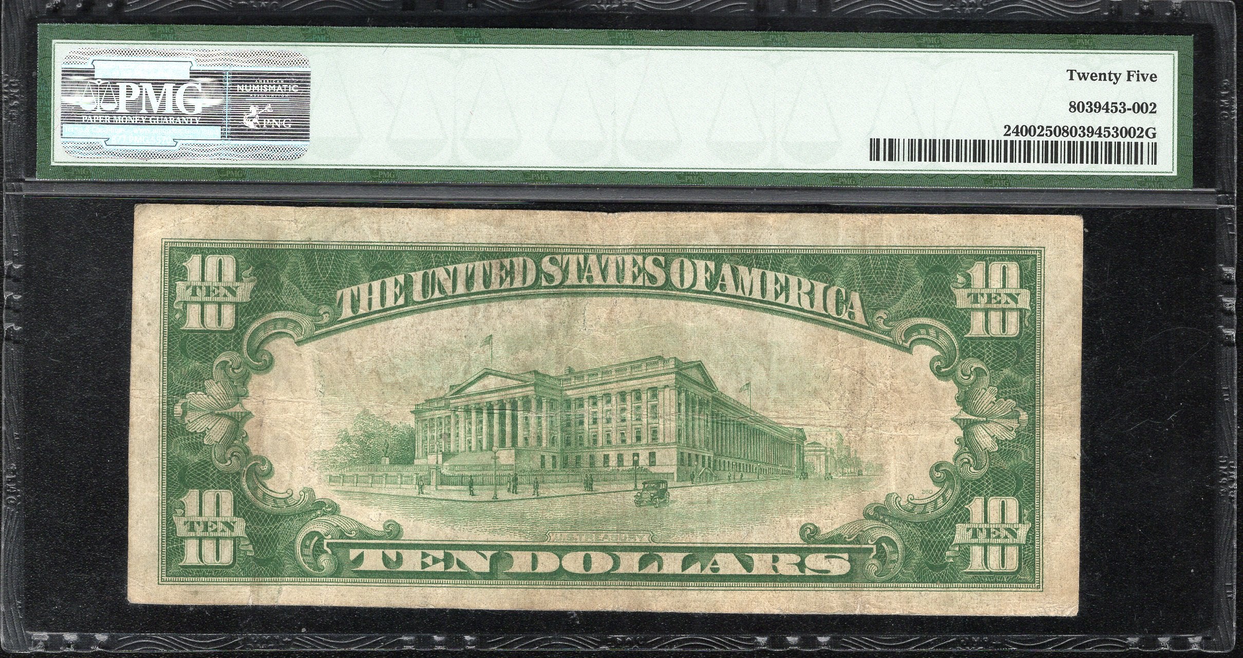 1928 $10 GOLD CERTIFICATE PMG 25 Fr 2400 95939