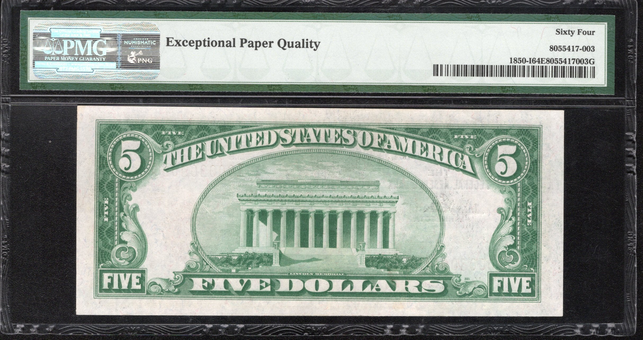 1929 $5 MINNEAPOLIS FRBN Federal Reserve Bank Note PMG 64 EPQ Fr 1850-I 30955