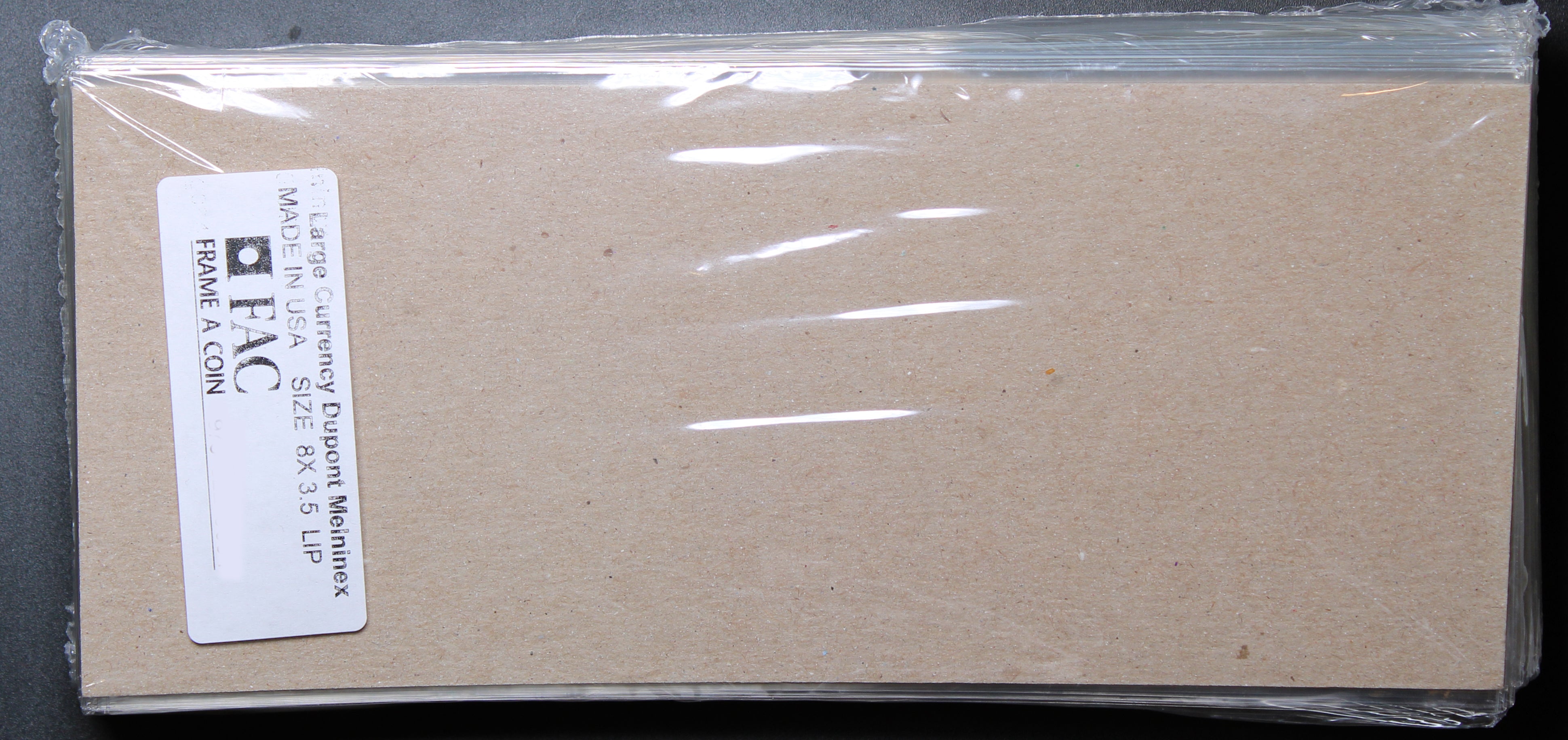 (25) DUPONT MELINEX LARGE SIZE CURRENCY HOLDERS WITH LIP MYLAR BANKNOTE SLEEVES