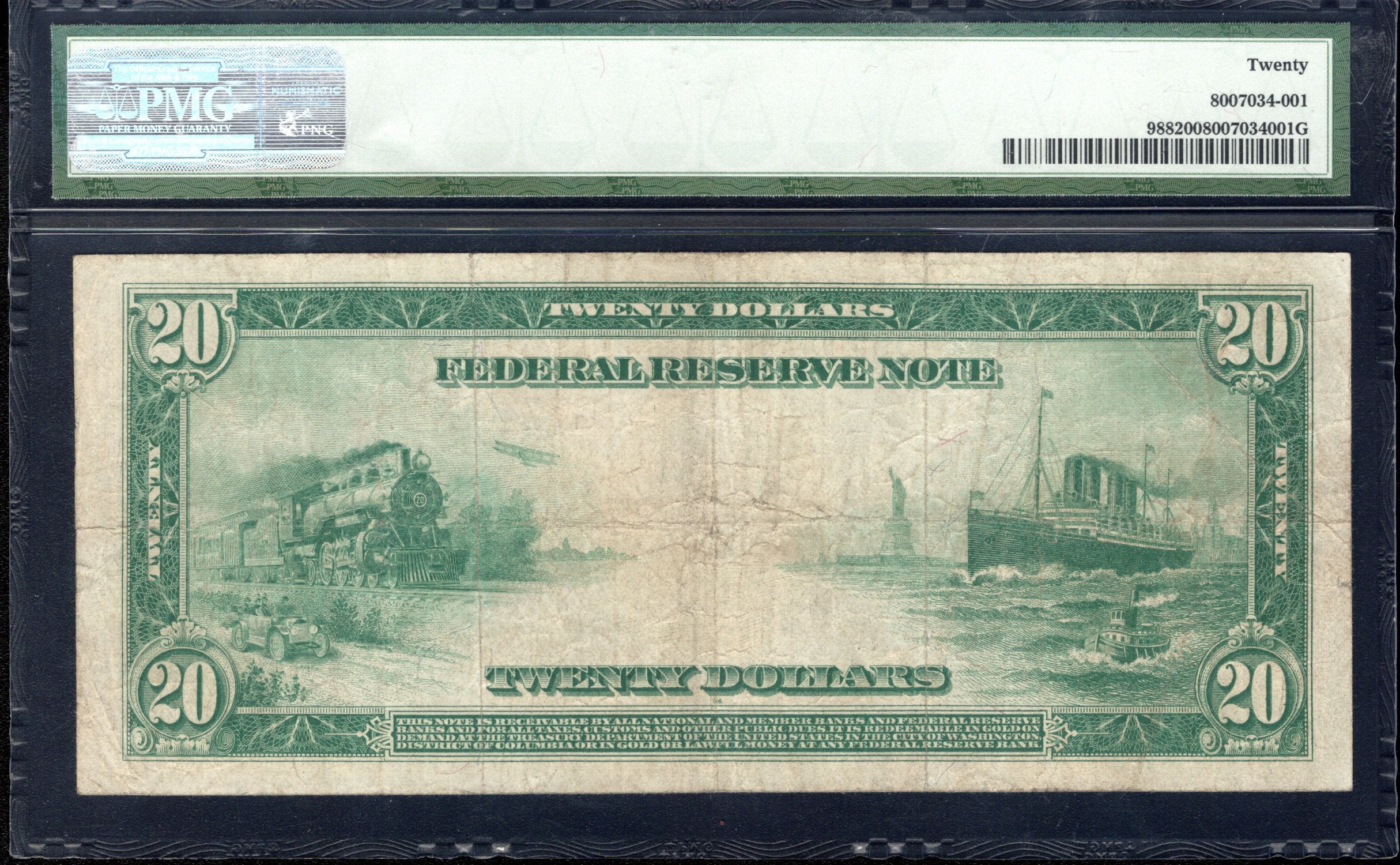 1914 $20 CHICAGO FEDERAL RESERVE NOTE FRN PMG 20 TWENTY DOLLAR BILL 40971