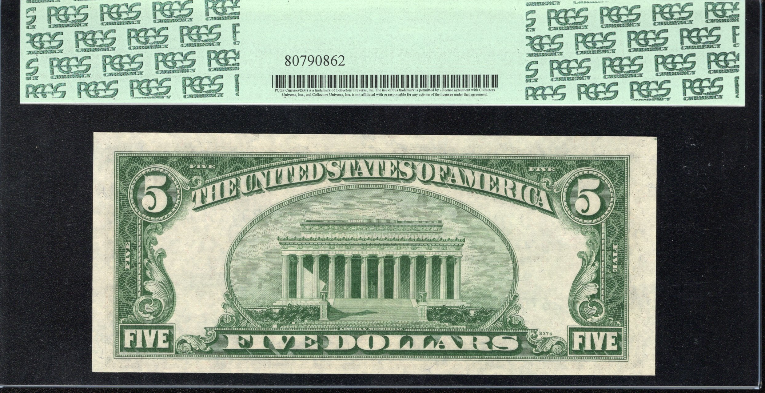 1953-A $5 STAR SILVER CERTIFICATE PCGS 64 PPQ Fr 1656* 04350