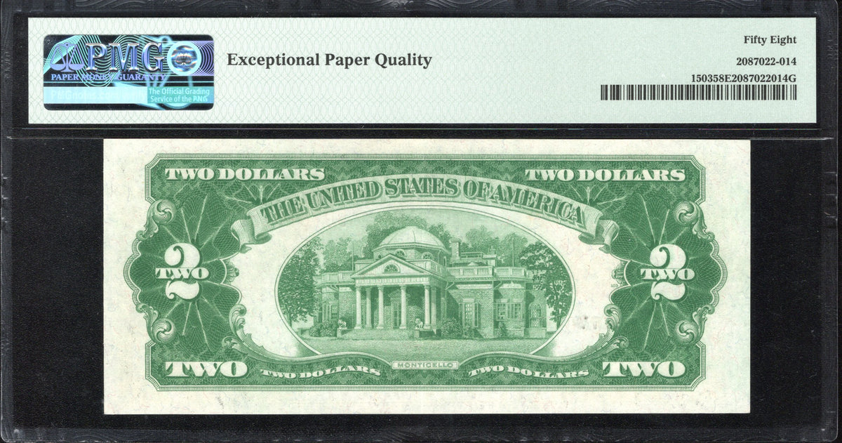 1928-B $2 LEGAL TENDER US NOTE PMG 58 EPQ Fr 1503 70951