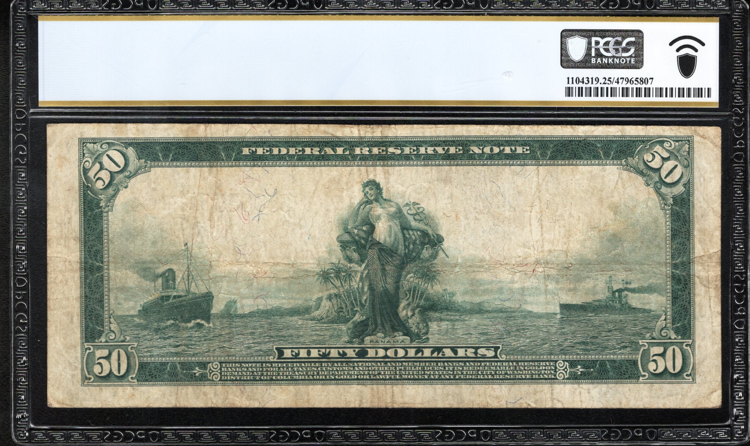 1914 $50 PHILADELPHIA FRN FEDERAL RESERVE NOTE PCGS 25 Fr 1051 06655