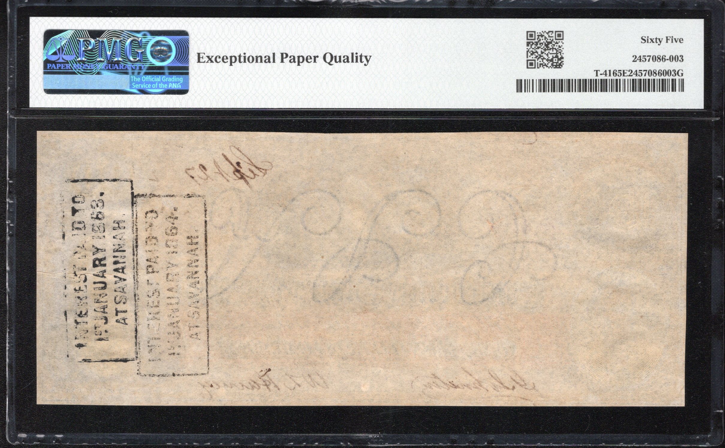 T-41 1862 $100 Confederate Currency PMG 65 EPQ Civil War Bill i20744