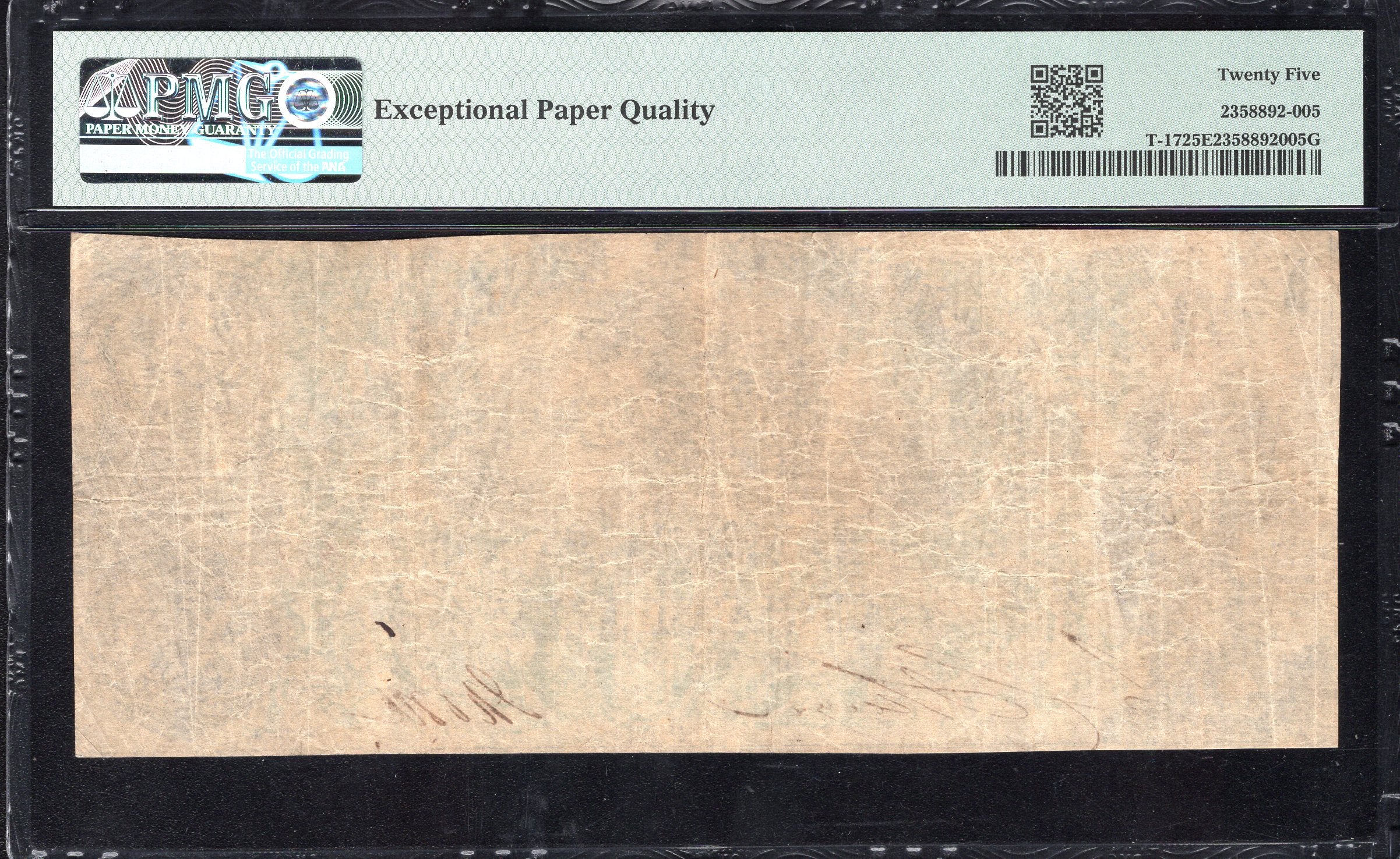 T-17 1861 $20 CONFEDERATE CURRENCY PMG 25 EPQ CIVIL WAR 25477