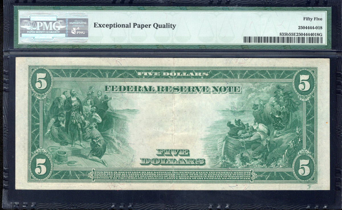 1914 $5 RED SEAL CLEVELAND FEDERAL RESERVE NOTE PMG 55 EPQ Fr 835b 49742
